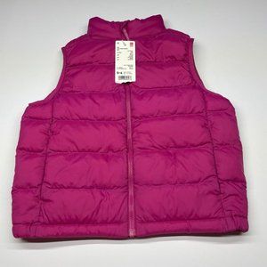 UNIQLO Girls Light/Warm Padded Vest in Pink, Size 5/6